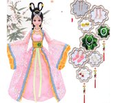 Muñeca articulada móvil de 30CM para niñas, juguete 3D con ojos grandes, trajes completos de princesa, colección de vestidos, regalo para niños clothes and doll color rosa