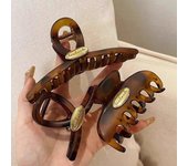 Pinza para el pelo de carey esmerilado de alta calidad: accesorio grande para la nuca para mujer
