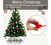 Clip en adornos para árboles de Navidad, decoraciones de pájaros, decoración navideña, colgante, pájaro rojo, Navidad C rojo