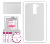 apgo Protective Skin Sticker for the back compatible with LG K10, Wrap Film, Foil, Vinyl - Pattern Transparent Carbon