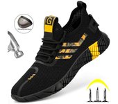 Zapatos de trabajo de verano para hombre y mujer, zapatos de seguridad con punta de acero transpirables, zapatillas de deporte para hombre y mujer, botas de seguridad indestructibles a prueba de pinchazos 36