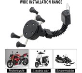 Soporte para teléfono móvil tipo X para manillar de motocicleta, bicicleta eléctrica de montaña, todoterreno, amortiguador, soporte fijo para GPS negro