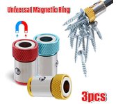 Anillos magnéticos para tornillos, puntas de destornillador con anillo magnetizado para puntas de destornillador de 1/4 de pulgada y 6,35 mm, puntas de destornillador eléctrico 1PC rojo
