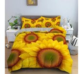 Juego de funda nórdica de girasol con cremallera, funda nórdica tamaño queen y twin con funda de almohada, juego de funda nórdica suave para adolescentes y adultos, juego de cama 70x133cm 2pcs