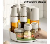 Estante para especias, bandeja para encimera de cocina, gran capacidad, diseño antideslizante giratorio de 360 grados, organizador de condimentos, bandeja de almacenamiento