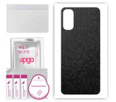 apgo Protective Skin Sticker for the back compatible with Oppo Reno4, Wrap Film, Foil, Vinyl - Pattern Black Honeycomb