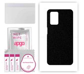 apgo Protective Skin Sticker for the back compatible with Realme 8 5G, Wrap Film, Foil, Vinyl - Pattern Matte Black