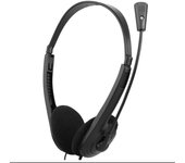 Auriculares estéreo con cable de 3,5 mm y micrófono, diadema ajustable con cancelación de ruido para ordenador, portátil y PC de escritorio. negro