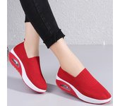 Slip on Breathe Mesh Zapatos para caminar Zapatillas de deporte de moda para mujer Mocasines con plataforma de cuña cómodos Calzado ortopédico para mujer Prendas de punto Zapatos deportivos casuales EU: 36 negro