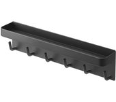 Gancho y bandeja para llaves magnéticos Yamazaki Jitsugyo, color negro aprox.. Almacenamiento de sellos de llave inteligente 2755 (ancho 24,5 x profundidad 4,5 x alto 6 cm)