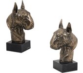 Bull Terrier, Bully I - Dog statue, bust on stone base, sculpture, trophy for dog show by Art-Dog brand marrón