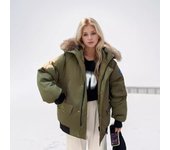 Chaqueta parka de algodón con cuello de piel para mujer, chaqueta gruesa y cálida de algodón, chaqueta con capucha informal para mujer, ropa acolchada para la nieve S gris