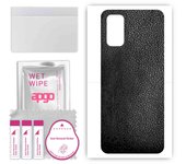 Adhesivo protector trasero apgo compatible con Realme 7 Pro, lámina de vinilo - Patrón de cuero negro
