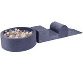 Bloques de escalada de espuma para niños pequeños MeowBaby® Gris azul 3 elementos con piscina de bolas 90x30cm 235x45x30 cm