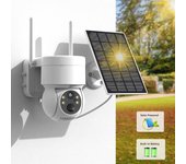 Cámara PTZ con WiFi para exteriores, cámara IP Solar inalámbrica, 4MP HD, batería integrada, cámara de videovigilancia, larga duración en espera, aplicación iCsee Camera NO Card