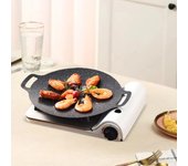 Parrilla para barbacoa, sartén, parrilla para exteriores, accesorios de cocina, placa para barbacoa, plancha antiadherente Diameter 34cm