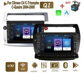 8 pulgadas para Citroen C4 c-triomphe c-quatre 2004-2009 con botón Radio de coche Multimedia 2Din Audio estéreo Android Video 1 + 32GB 1+32GB negro