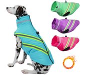 Ropa impermeable para mascotas, chaqueta de invierno para perros, ropa cálida y gruesa para perros pequeños, medianos y grandes, abrigo reflectante para perros, chaleco para Chihuahua Labrador S color rosa