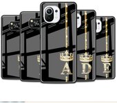 Funda de cristal con 26 letras ABC en oro rosa para Xiaomi Poco X3 NFC 11 Lite 11T F3 M3 Redmi Note 11 10 9 8 Pro 10S 9S 9A 9C Xiaomi Poco F3
