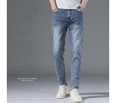 Pantalones vaqueros de otoño para hombre, pantalones largos informales ajustados con pies pequeños, elásticos, nueva tendencia 27