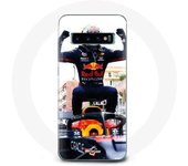 Coque pour Samsung Galaxy S10 plus Formule 1 Max Verstappen Pilote automobile F1 noir rouge et jaune