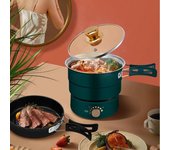 Cocina eléctrica plegable, 1 pieza, cocina pequeña para dormitorio, práctica olla de viaje dividida, olla eléctrica caliente EU