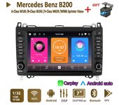 Reproductor multimedia con radio para coche Mercedes Benz Clase A W169 Clase B W245 Clase V W639 W906 Sprinter Viano 2 Din Android Carplay GPS Autoradio 1+32 GB negro