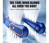 Nuevo Mini ventilador portátil para colgar en el cuello, pantalla Digital, ventilador eléctrico sin aspas, ventilador con banda para el cuello, Enfriador de aire, ventiladores eléctricos recargables por USB verde