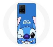 Coque pour Vivo Y21s 2021 / Y21 2021 Stitch mignon fond bleu