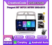 Radio de coche reproductor de navegador Gps Android para Peugeot 307 307CC 307SW 2002-2013 Multimedia estéreo WiFi vídeo 2din 2 DIN Carplay 2 + 32GB 1+16GB,A
