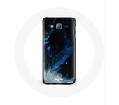 Coque pour Samsung Galaxy A3 Nuages de fumée multicolore de bleu gris et noir sur fond noir