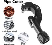 Cortador de tubos para mangueras de cobre y acero inoxidable, corte de tuberías de agua, cortador de tubos tipo cojinete de 3-35 mm con herramienta de desbarbado para tubos corrugados. Black