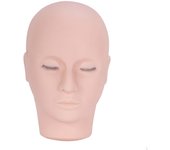 Cabeza de maniquí de pestañas de goma para práctica, profesional, reutilizable, cara de muñeca de cosmetología