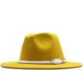 2020 Nueva Venta de sombreros Trilby de fieltro de lana para hombres y mujeres, decoración de cinturón, sombrero Retro Bowler, sombreros Fedora de Jazz estilo Panamá L/XL 59to60CM