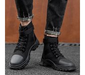Botas altas de lona para hombre, zapatos casuales, botines, botas Chelsea negras, zapatos para hombre 888 39 negro