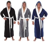 Albornoz de invierno de felpa para hombre, bata de baño alargada, ropa para el hogar, bata de manga larga XXXXXL azul