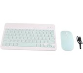 Juego de teclado Bluetooth de 10 pulgadas con carga USB, teclado inalámbrico ultrafino y silencioso con ratón DPI para verde