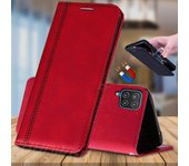 Funda con tapa tipo billetera para Samsung Galaxy A12, funda de libro para Samsung A 12 A125 SM-A125F, funda magnética de cuero con soporte para teléfono, bolsa protectora Samsung Galaxy A12 rojo