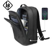 Mochila para hombre, mochila para ordenador portátil expandible para hombre, mochila impermeable de 15,6 pulgadas, mochila de viaje para mujer, hombre, oficina, universidad negro