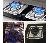 10 piezas 10 piezas de cubiertas para horno de gas a prueba de aceite cubiertas de aluminio para quemador de estufa cubiertas redondas y cuadradas gruesas Round
