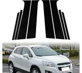 8 piezas de molduras para postes de pilares de ventanas y puertas de automóviles, pegatinas negras para Chevrolet Trax 2015-2022