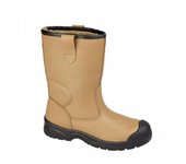 Botas Rigger de cuero de seguridad con puntera desgastada para hombre Grafters 9 UK bronceado