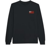 Camiseta de manga larga - PIXELFORMA - Drapeau des Tonga - Noir - 100% algodón - Regular