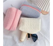 Bolsa de almacenamiento de cosméticos portátil de gran capacidad, organizador de maquillaje para mujer, bolso de mano, bolsa de papelería color rosa