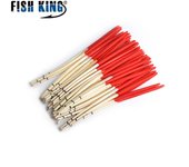 10 unids/lote 18cm flotador de pesca con plumas de pavo real flotador con anillos para flotadores de pesca 18 cm rojo oscuro
