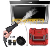 Limpiador a vapor portátil, máquina de limpieza a vapor presurizada de alta temperatura, sin tanque y pesado US Plug-1500W blanco