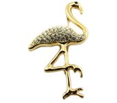 Les Trésors De Lily [P6846] - Broche de diseño 'Flamingo Pink' oro blanco rosa (oro rosa) - 70x40 mm blanco