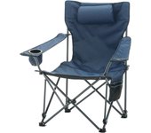 VECELO - Silla de camping compacta, plegable y para exteriores, con taza, ideal para acampar en solitario, ideal para la convergencia y la capacidad de carga. azul