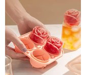Molde para bloques de hielo rosa, forma de rejilla de hielo congelado para Whisky, bloque de silicona, caja de hielo para bolas de hielo, máquina para hacer hielo color rosa