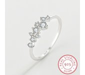 925 anillos de plata esterlina clásicos para mujer, anillos de circón AAAA brillantes simples a la moda, joyería nupcial para boda, anillos de compromiso 6 plata